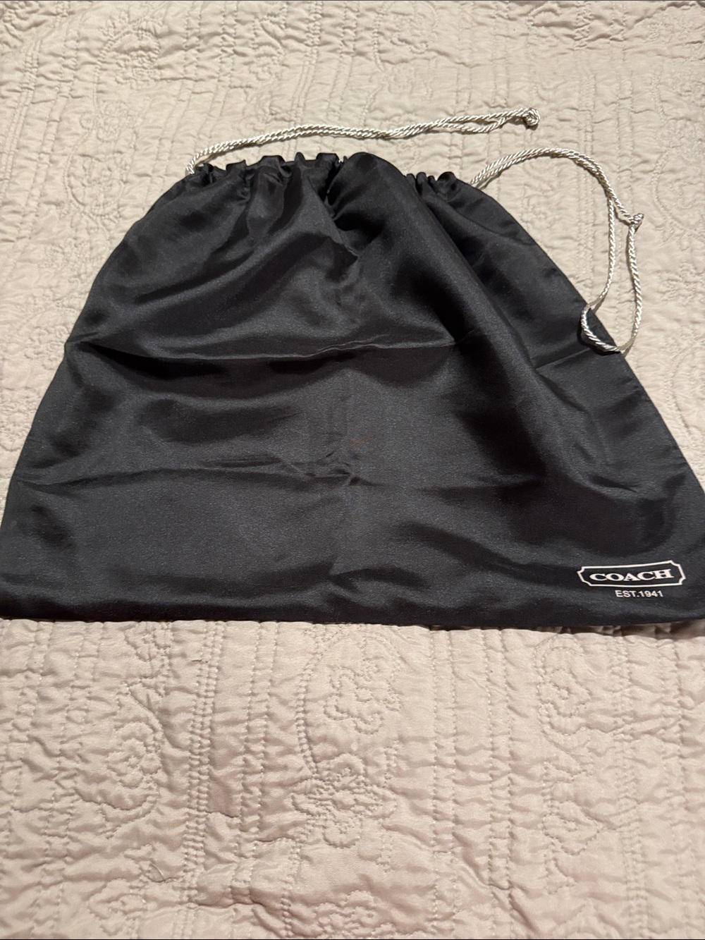 Coach Satin Drawstring Pouch with Logo